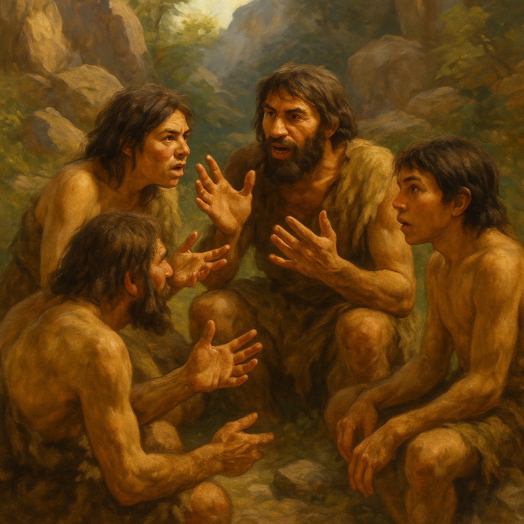 Early humans communicating